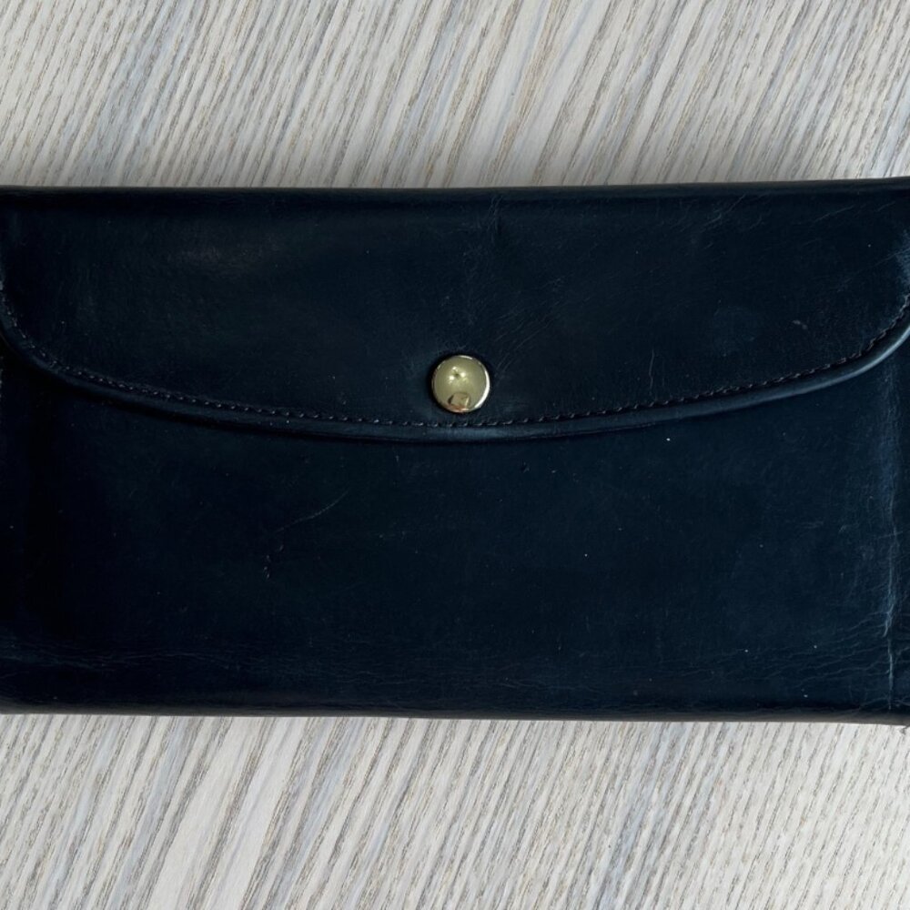 ⛔️ SOLD Vintage Coach Black Water Buffalo Leather Combination Wallet/Checkbook